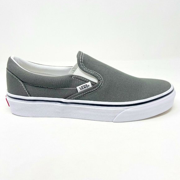 Vans Shoes - Vans Classic Slip On Charcoal Gray White Womens Casual Shoes